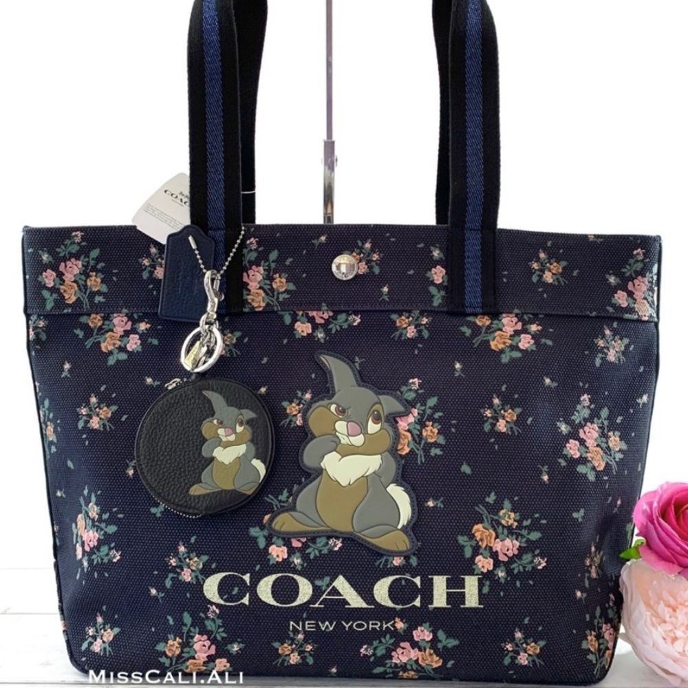 NWT COACH X Disney Limited Edition Thumper Tote Bag & Coin Bag Set - Picture 1 of 16